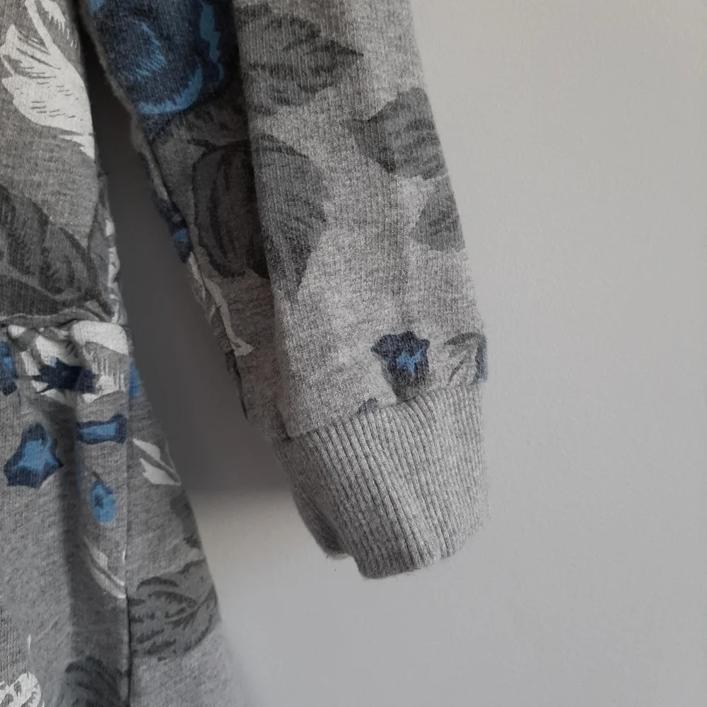 Joe Fresh Floral Print Grey Sweatshirt Dress size 5 - Picture 4 of 11